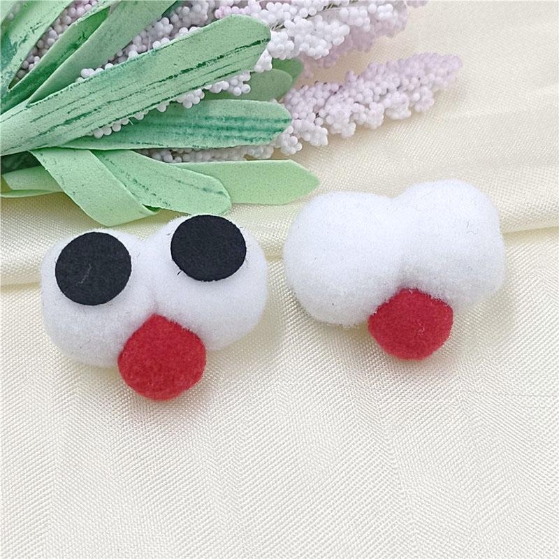 Многоцветный 10 шт. DIY Декоративные материалы Шарики для волос Мультяшные украшения Изготовление 3D-аксессуаров Помпон Большой глаз Милый головной убор Плюшевый мяч